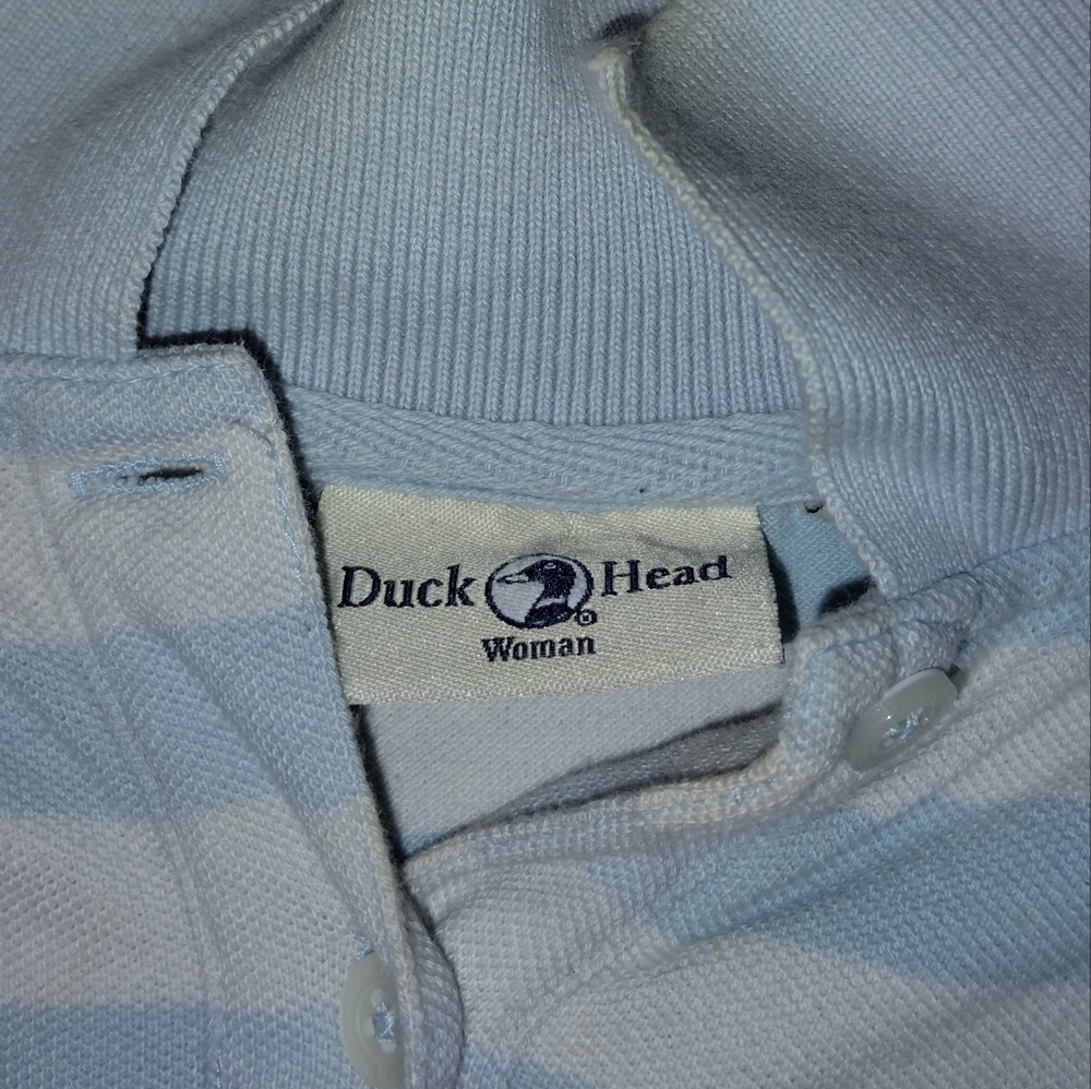 Duck Head Mens (3 Button Down) Shirt-Blue, Pink,Orange Stripes, Good Condition!! - Picture 3 of 3